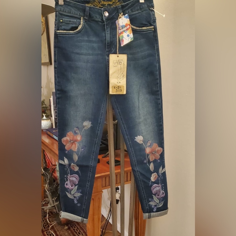 Desigual Floral Embroidered Women's Jeans